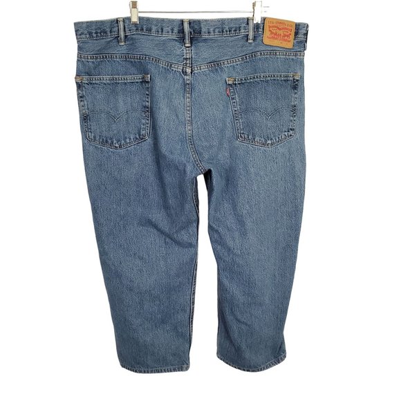 Levi's Mens Size 46 x 25.5 Jeans 550 Relaxed Fit Tapered Denim Blue Five Pocket - Picture 2 of 10